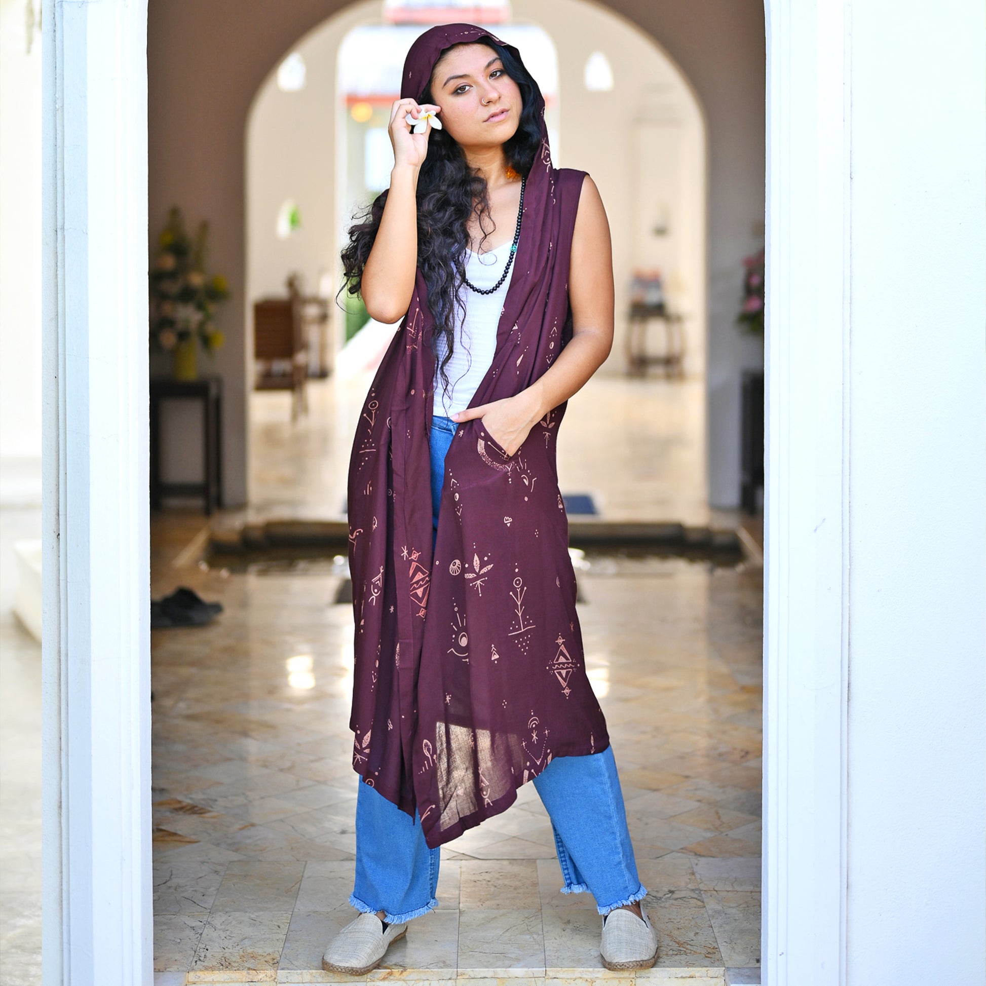 Hippie Boho Style Kimono der Pilger Braun