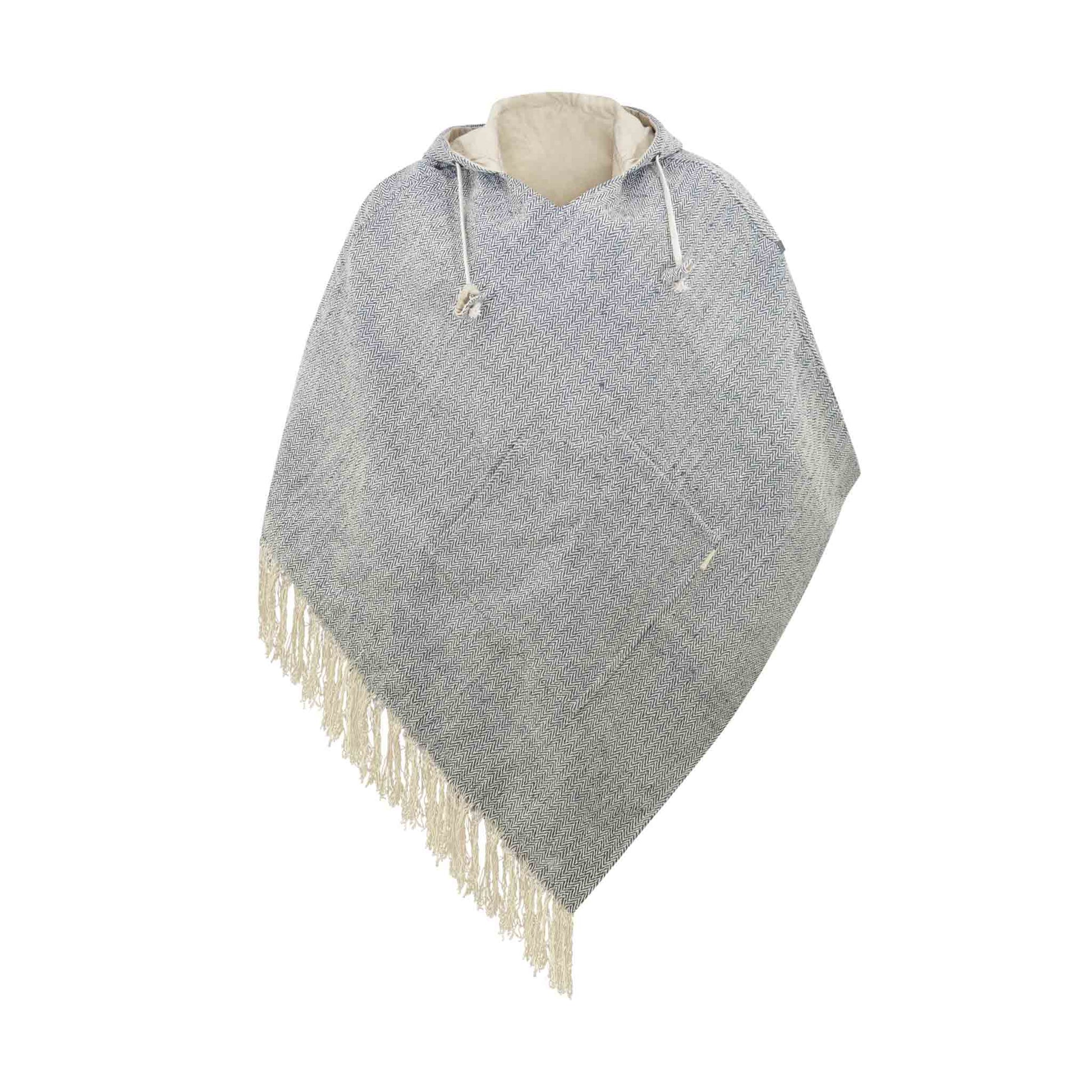 Hippie Wendeponcho im Mexikaner Poncho Style Hanf