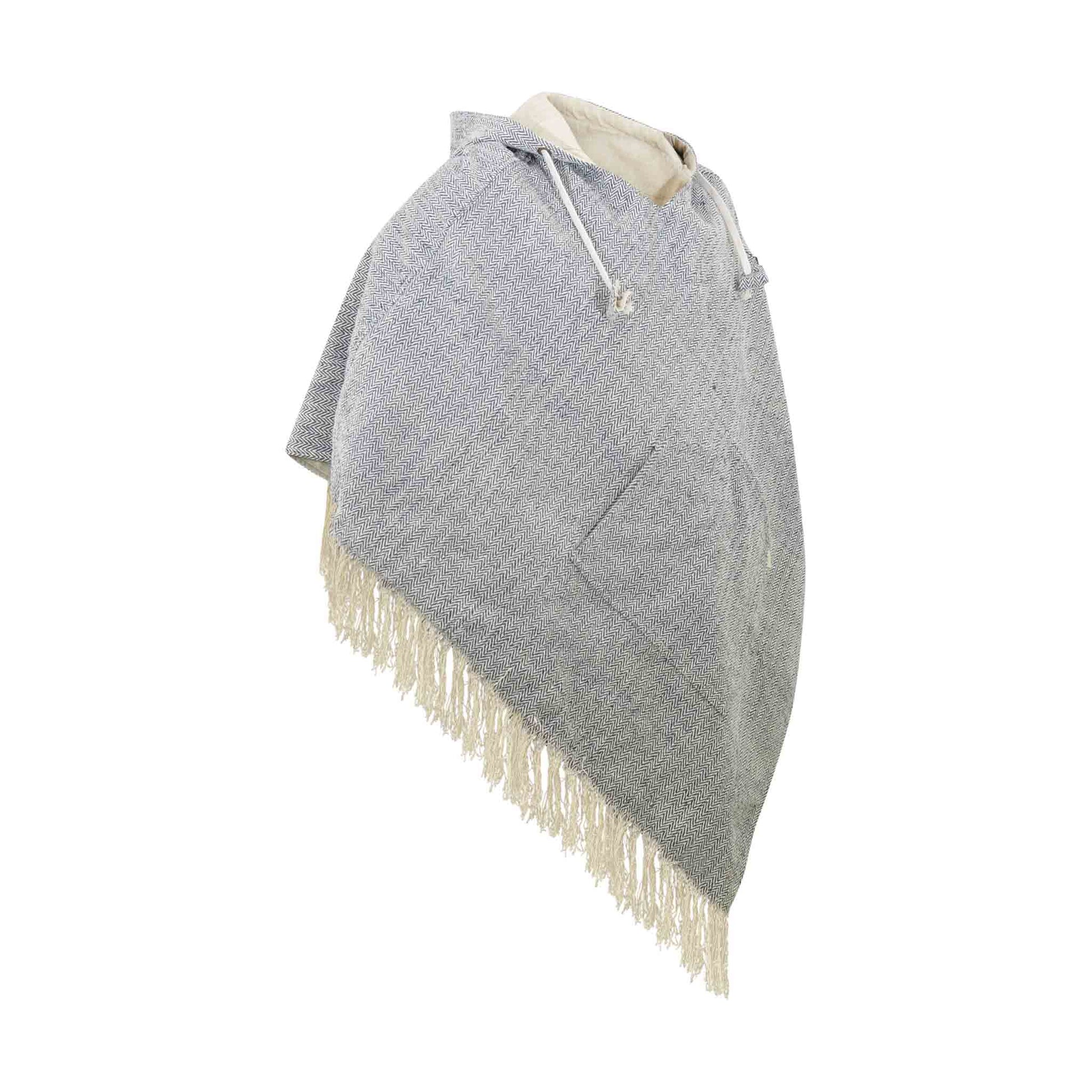Hippie Wendeponcho im Mexikaner Poncho Style Hanf