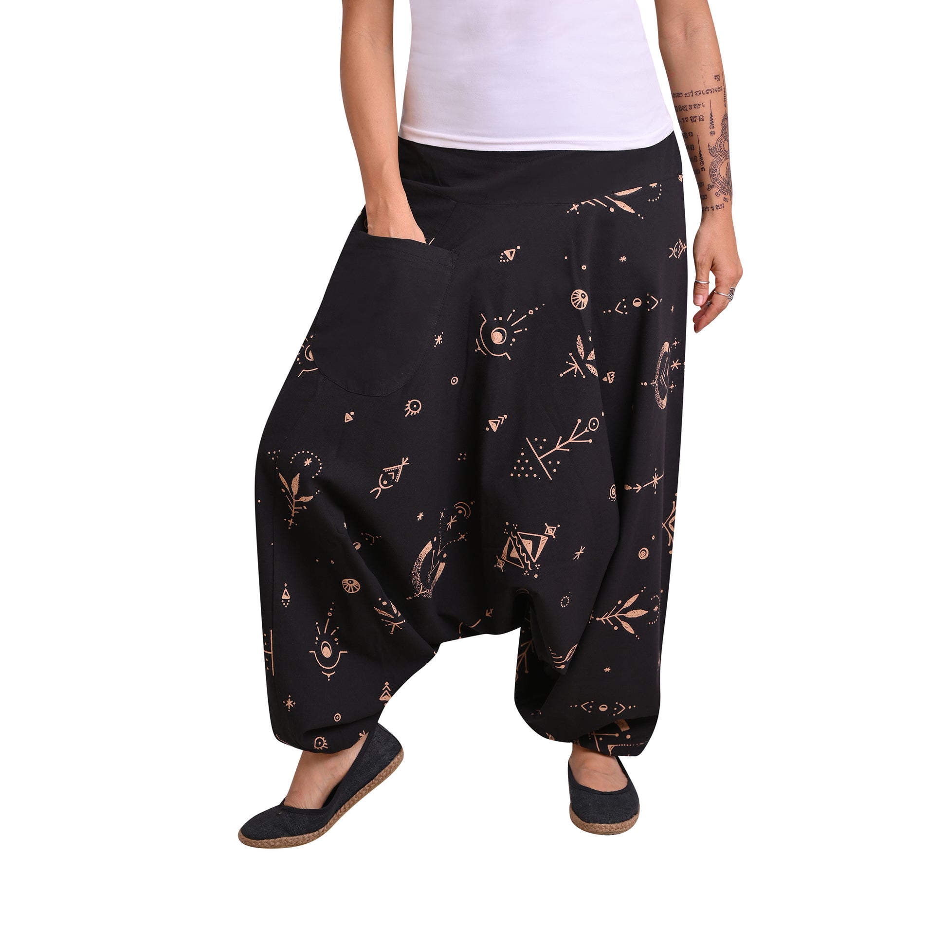 Aladinhose Kunstvoll Schwarz