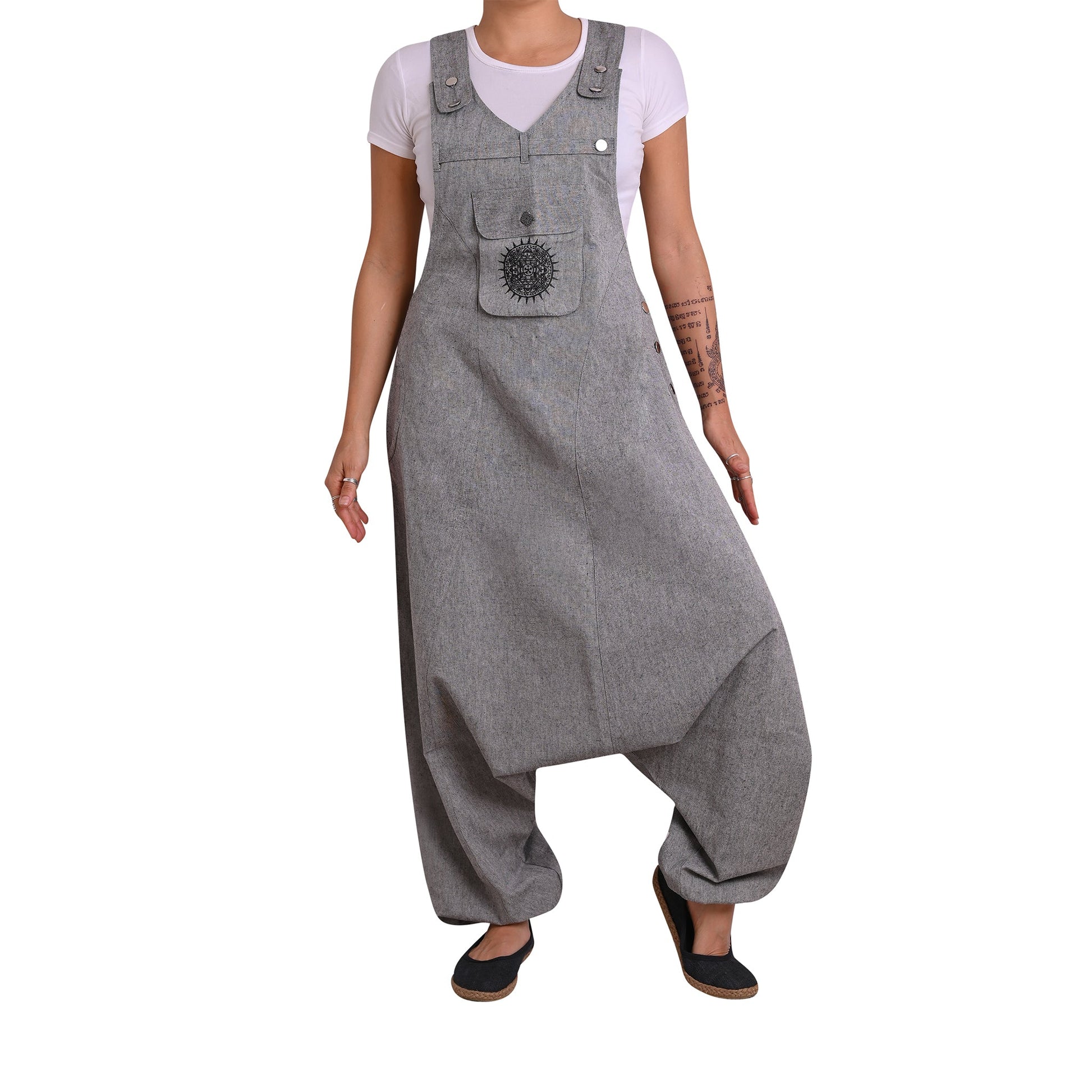 Boho Jumpsuit Sprunghaft Grau
