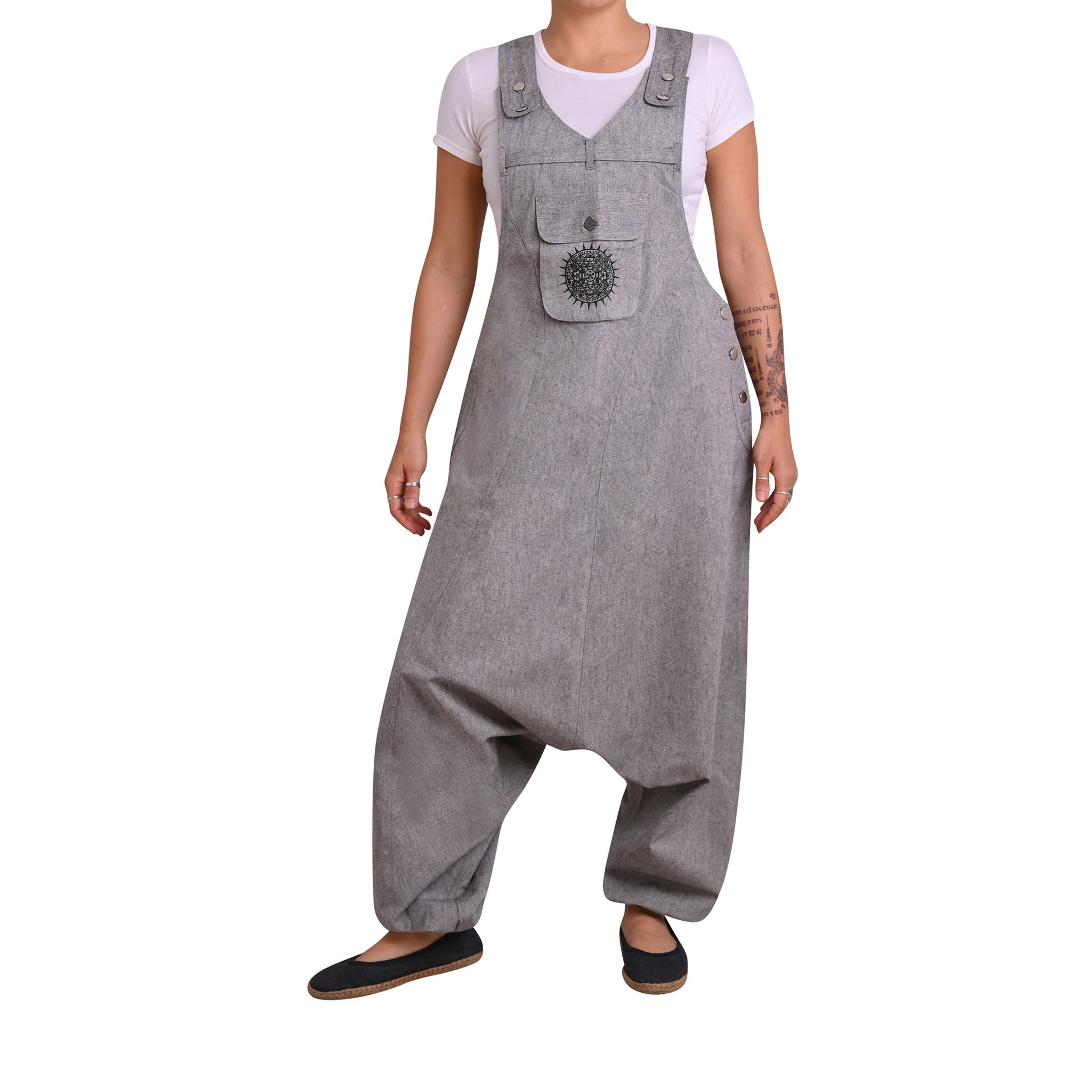 Boho Jumpsuit Sprunghaft Grau