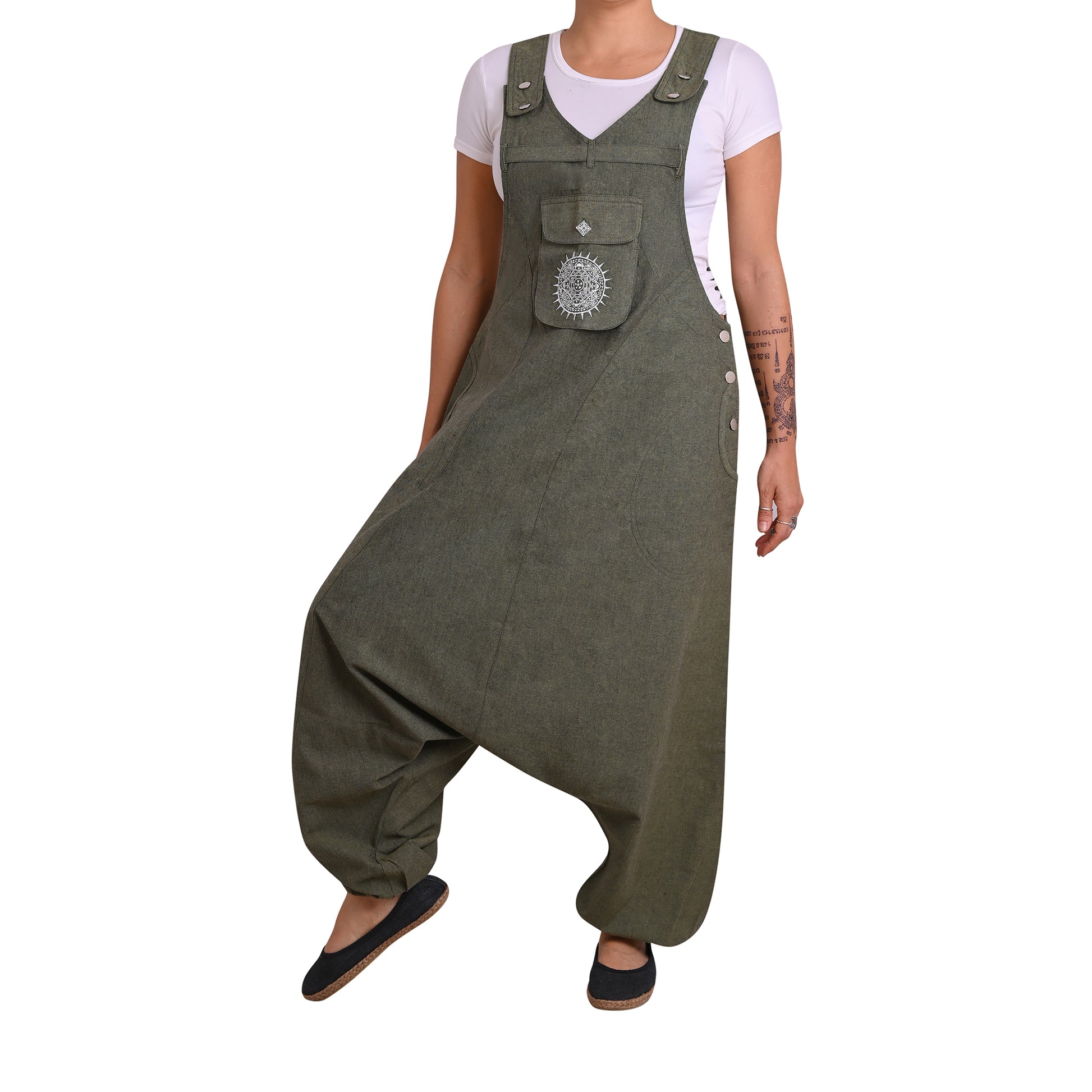 Hippie Jumpsuit Sprunghaft Grün