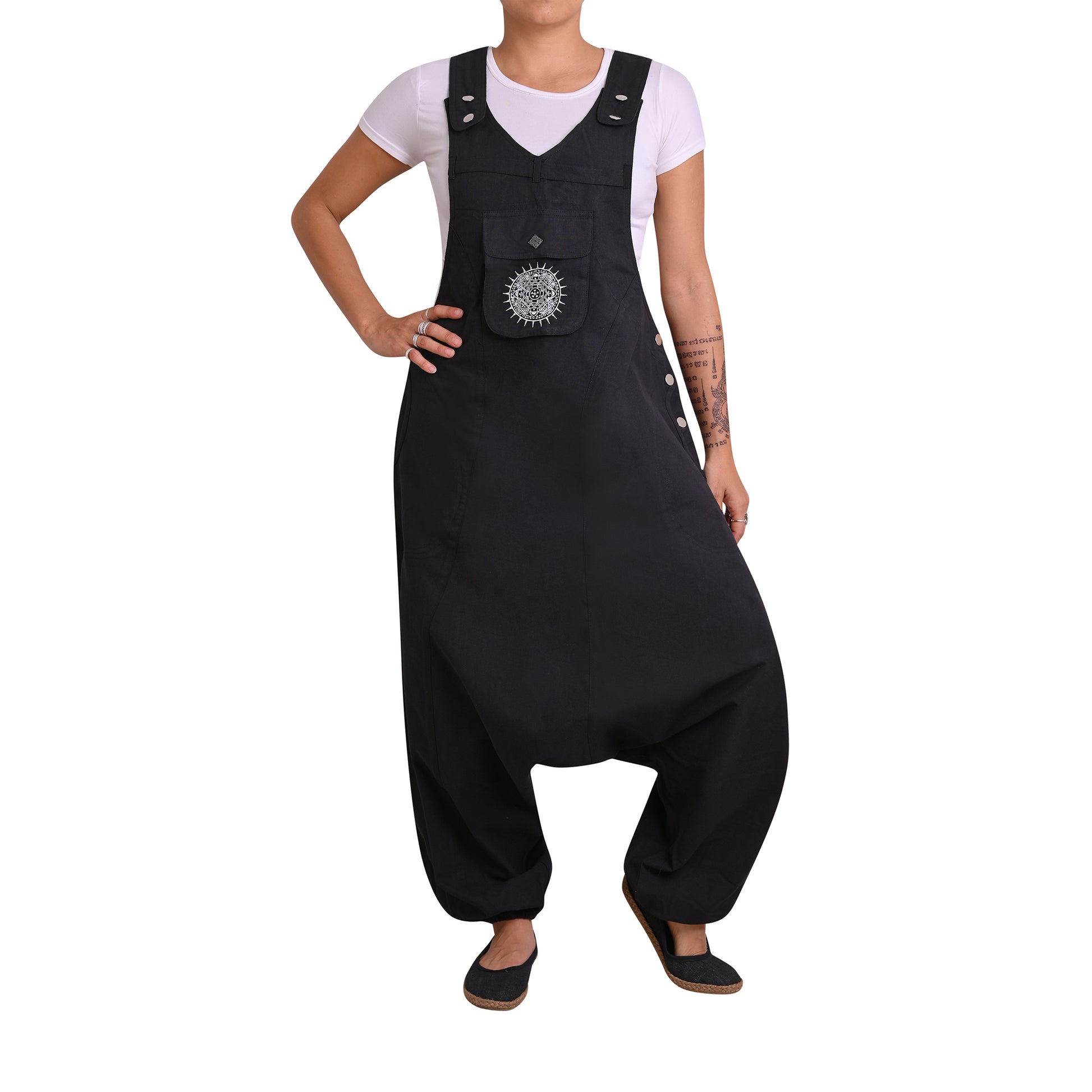 Hippie Jumpsuit Sprunghaft Schwarz