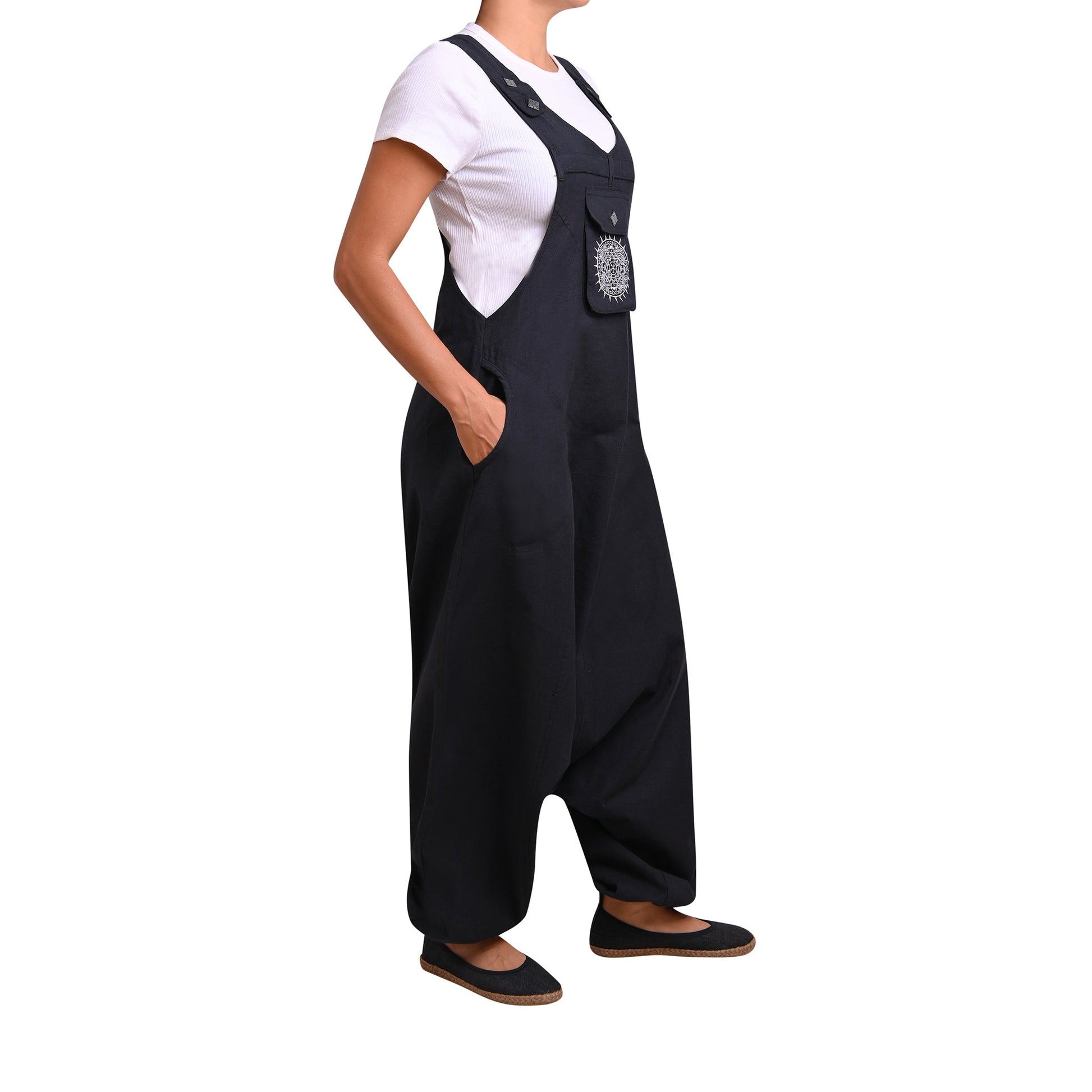 Boho Jumpsuit Sprunghaft Schwarz