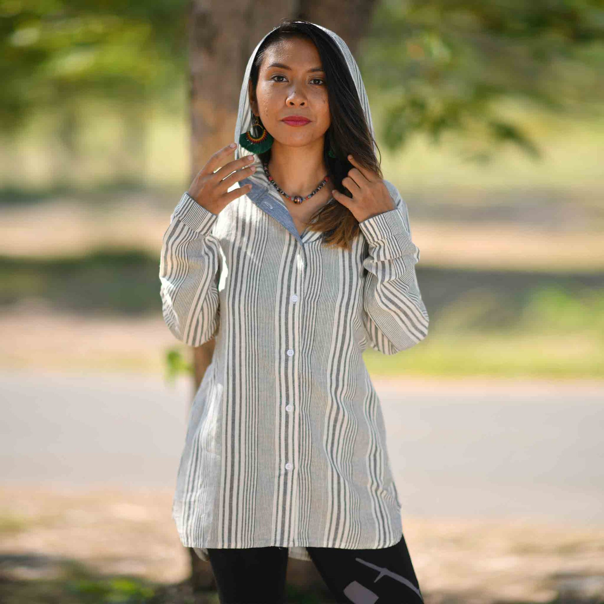 Hippie Boho Style Oberteil Bluse Sanftmut Grau