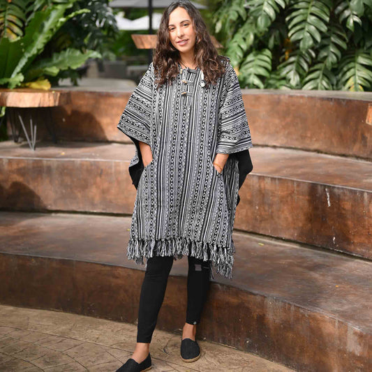 Hippie Wendeponcho Arriba Schwarz