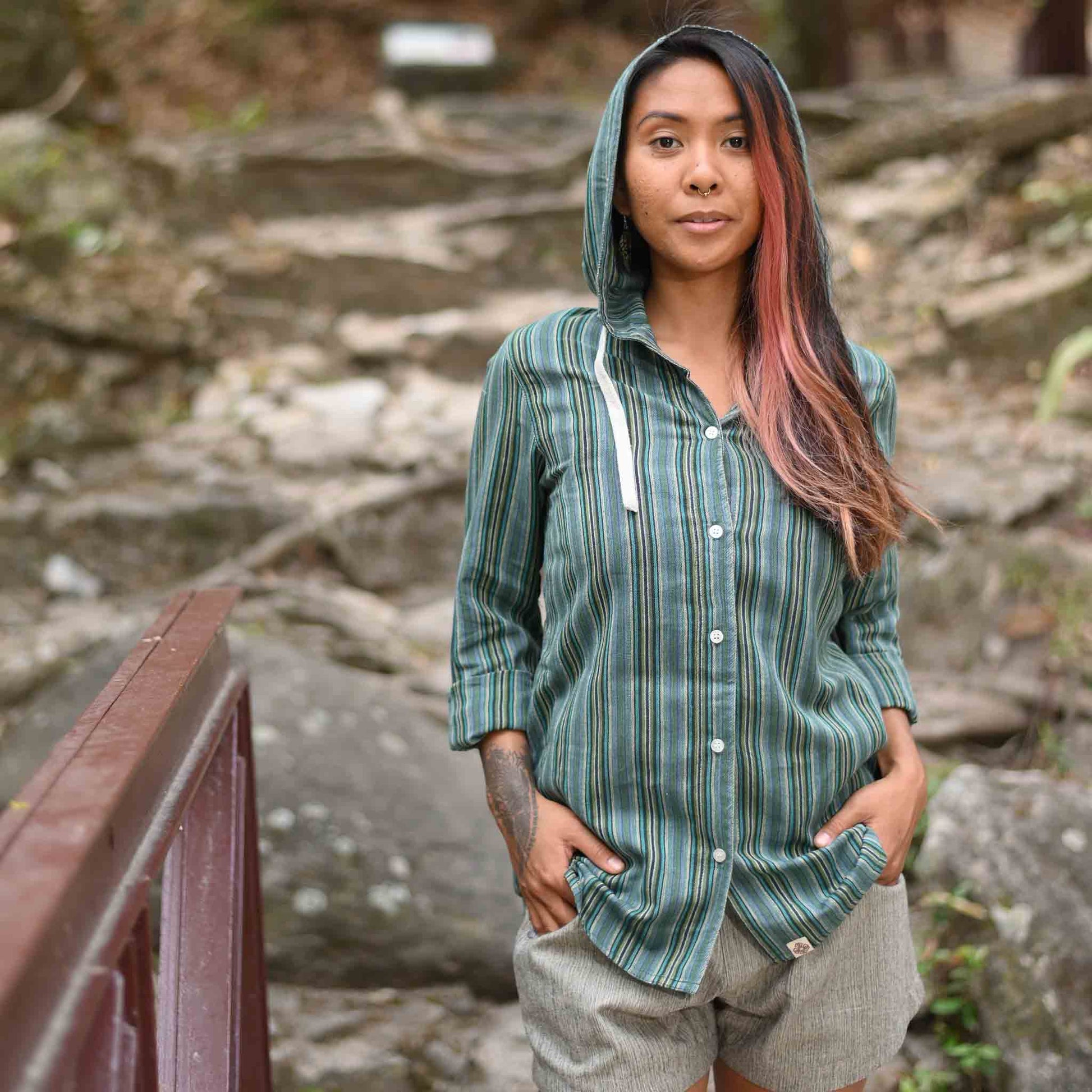 Hippie Boho Style Oberteil Bluse Sanftmut Grün