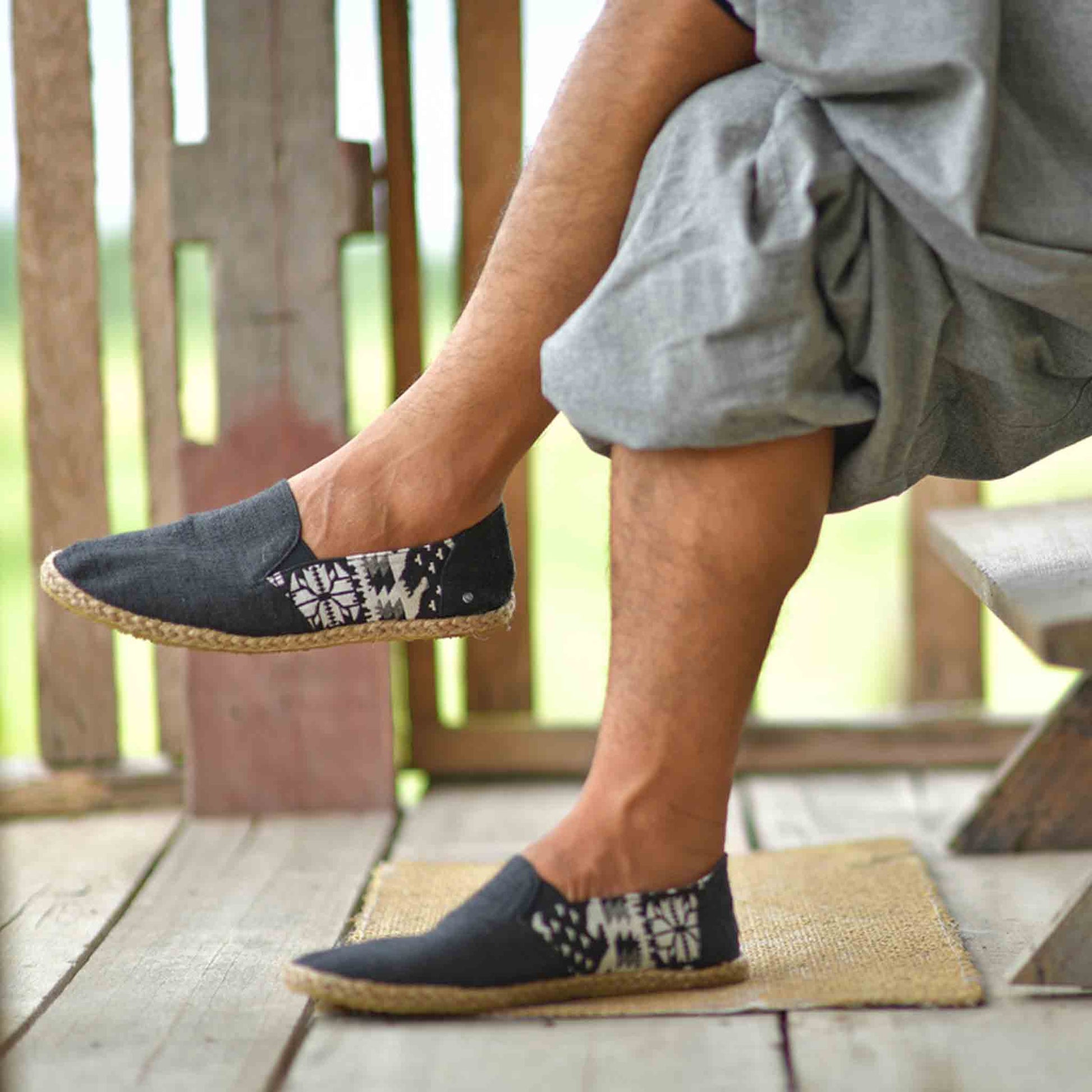 Hanf Schuhe Passend Schwarz