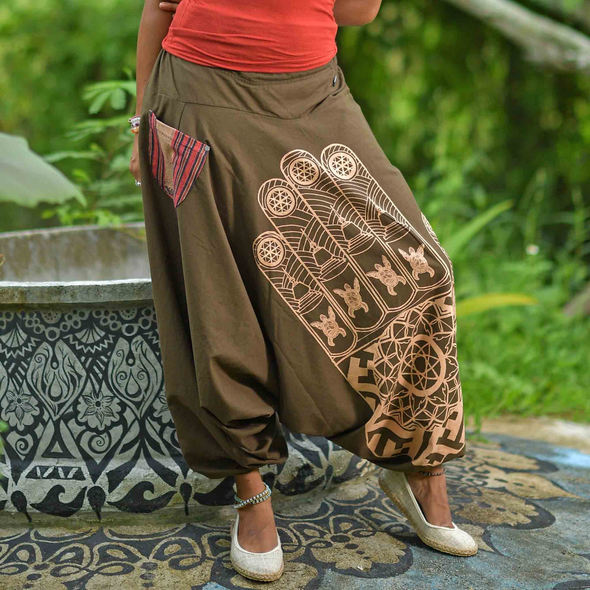 Aladinhose Entspannt Braun