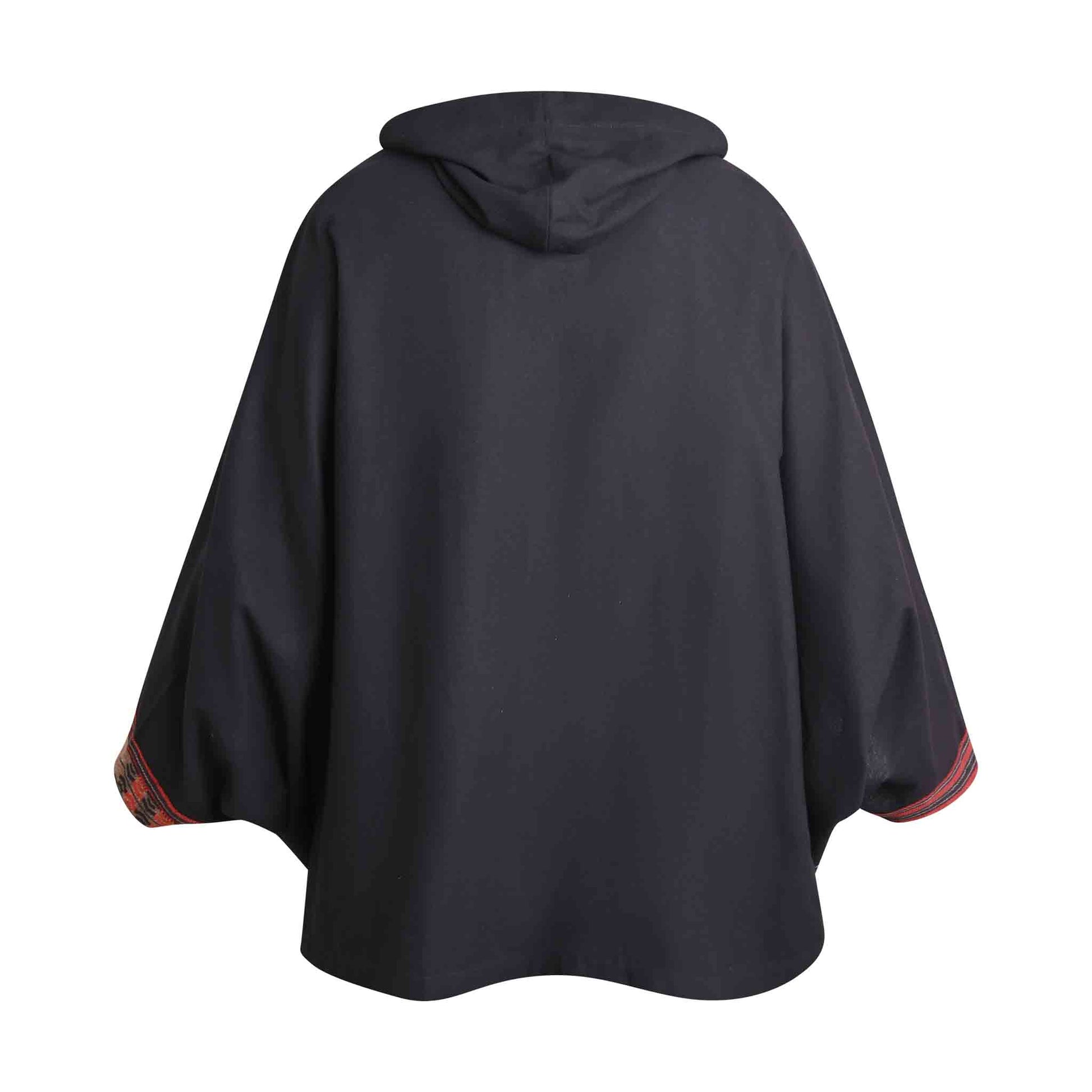 Hippie Poncho Boho Style Kimono Kraft Schwarz
