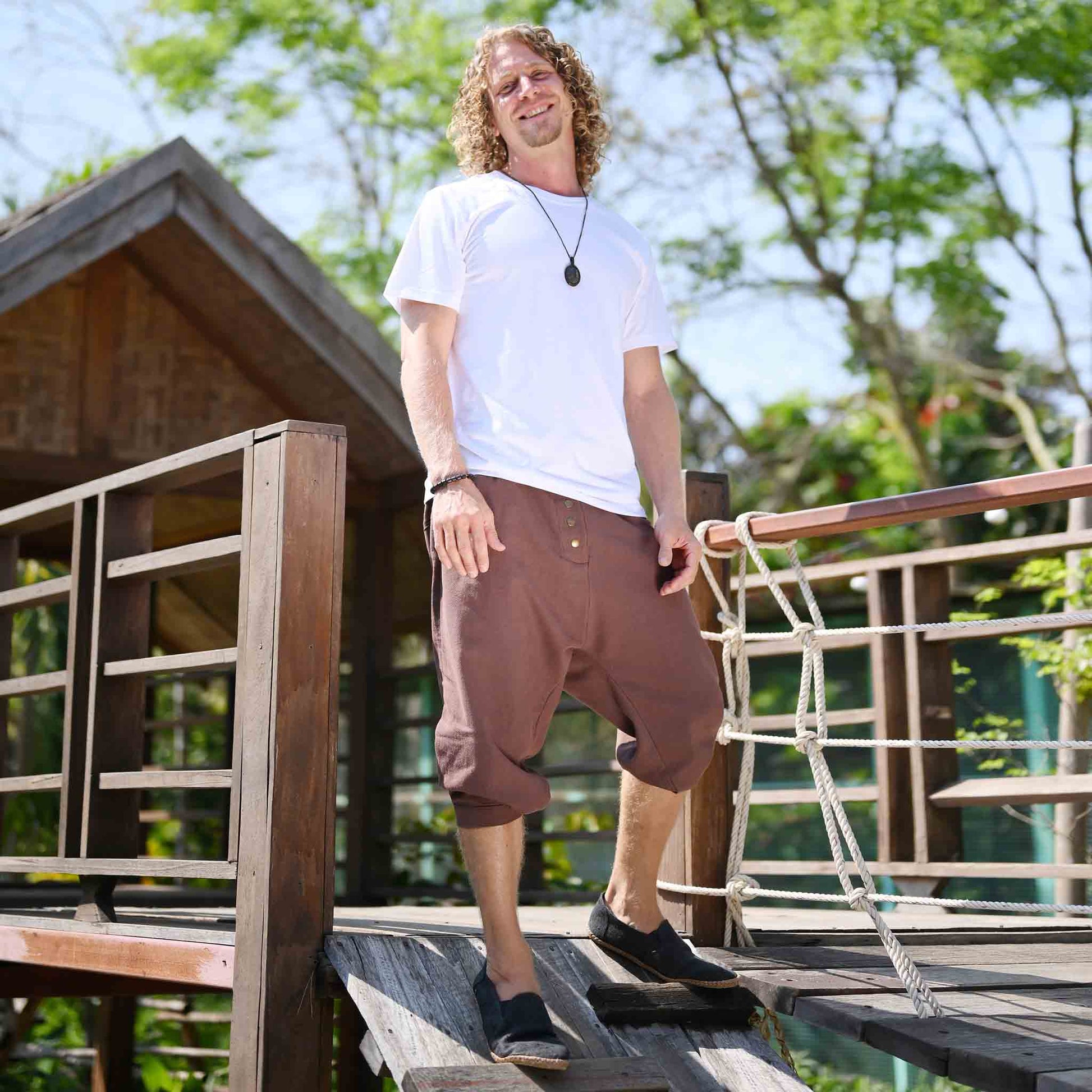 model-lxl Kurze Haremshose Baumwolle Glückshormon Braun