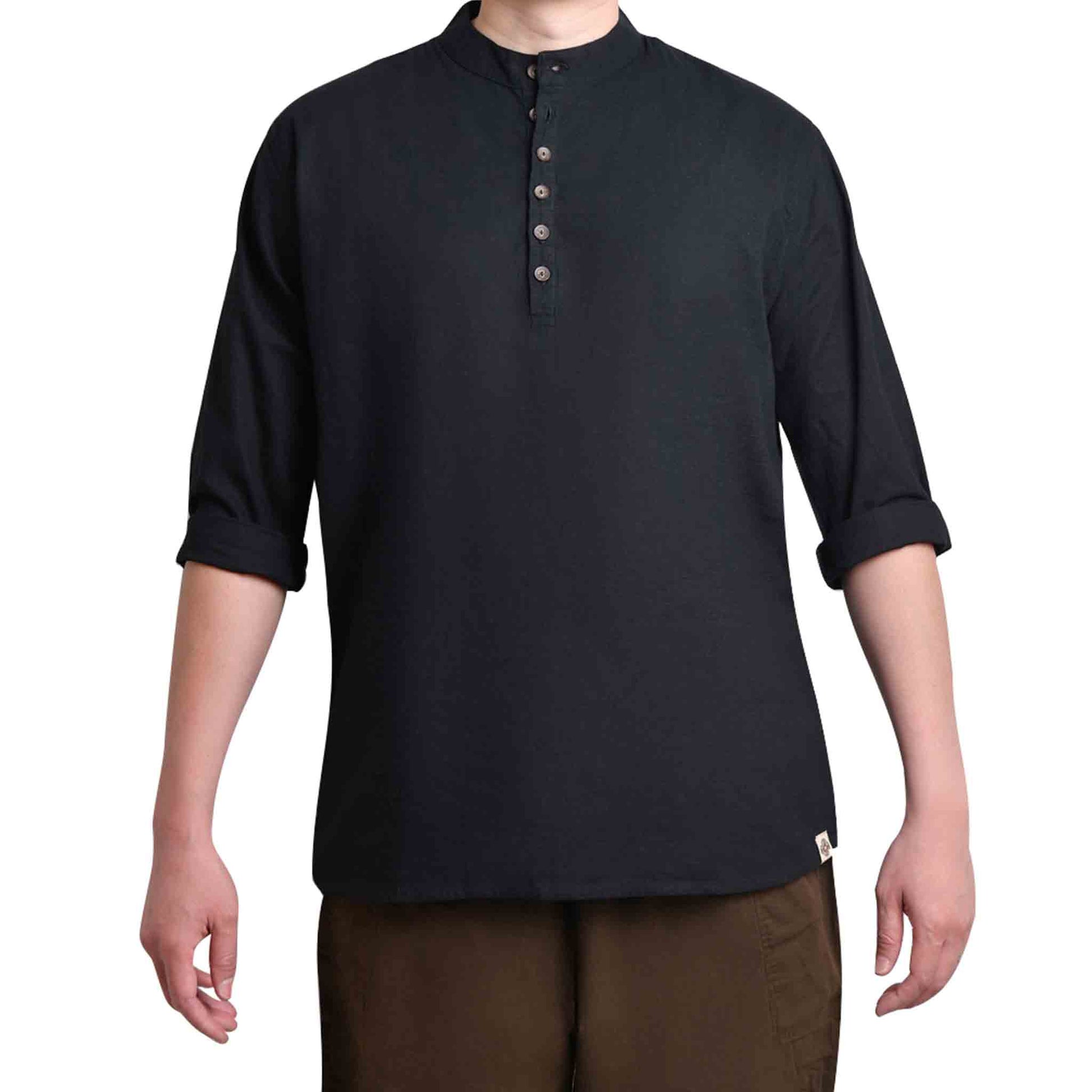 Hippie Hemd Sonnenseite Schwarz