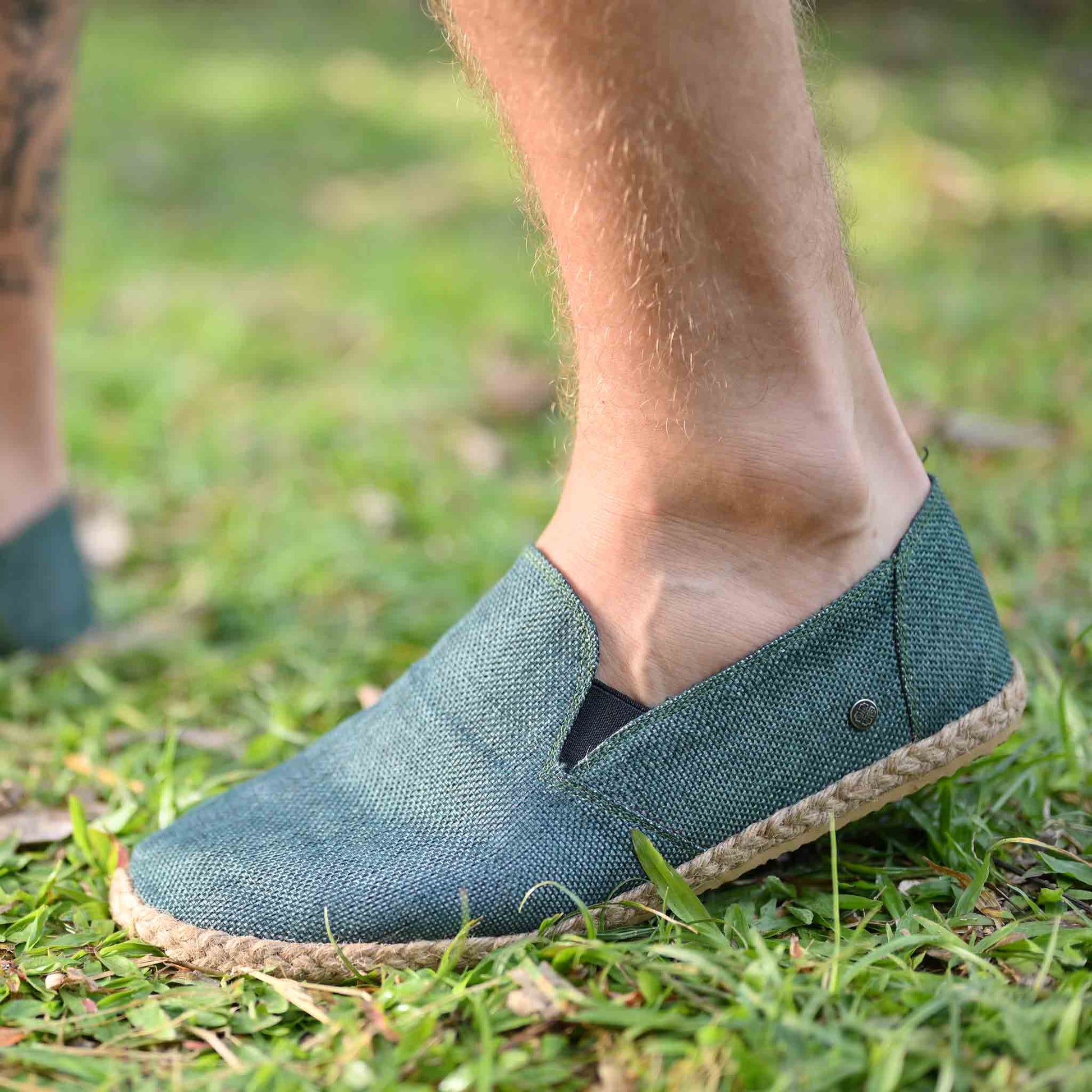Boho Jute Schuhe Leichtfüßig Blau