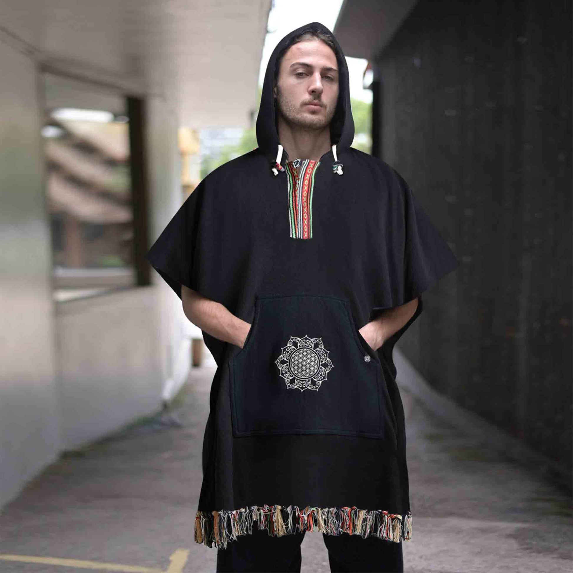 Hippie Wendeponcho Arriba Mehrfarbig
