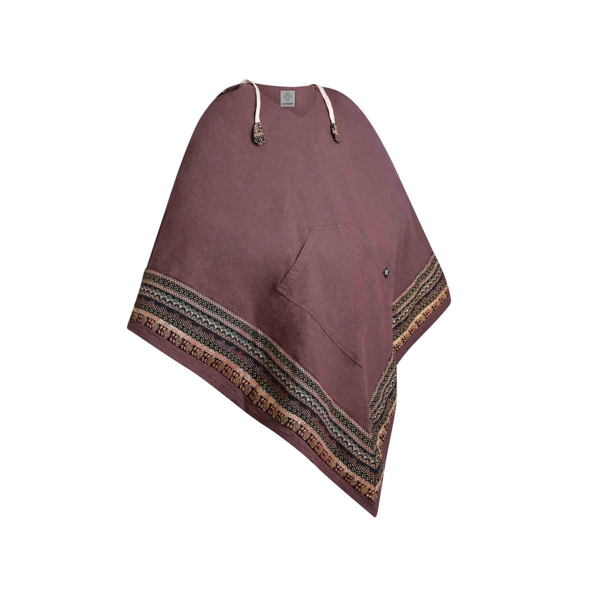Langer Poncho Mondscheinträumer Braun