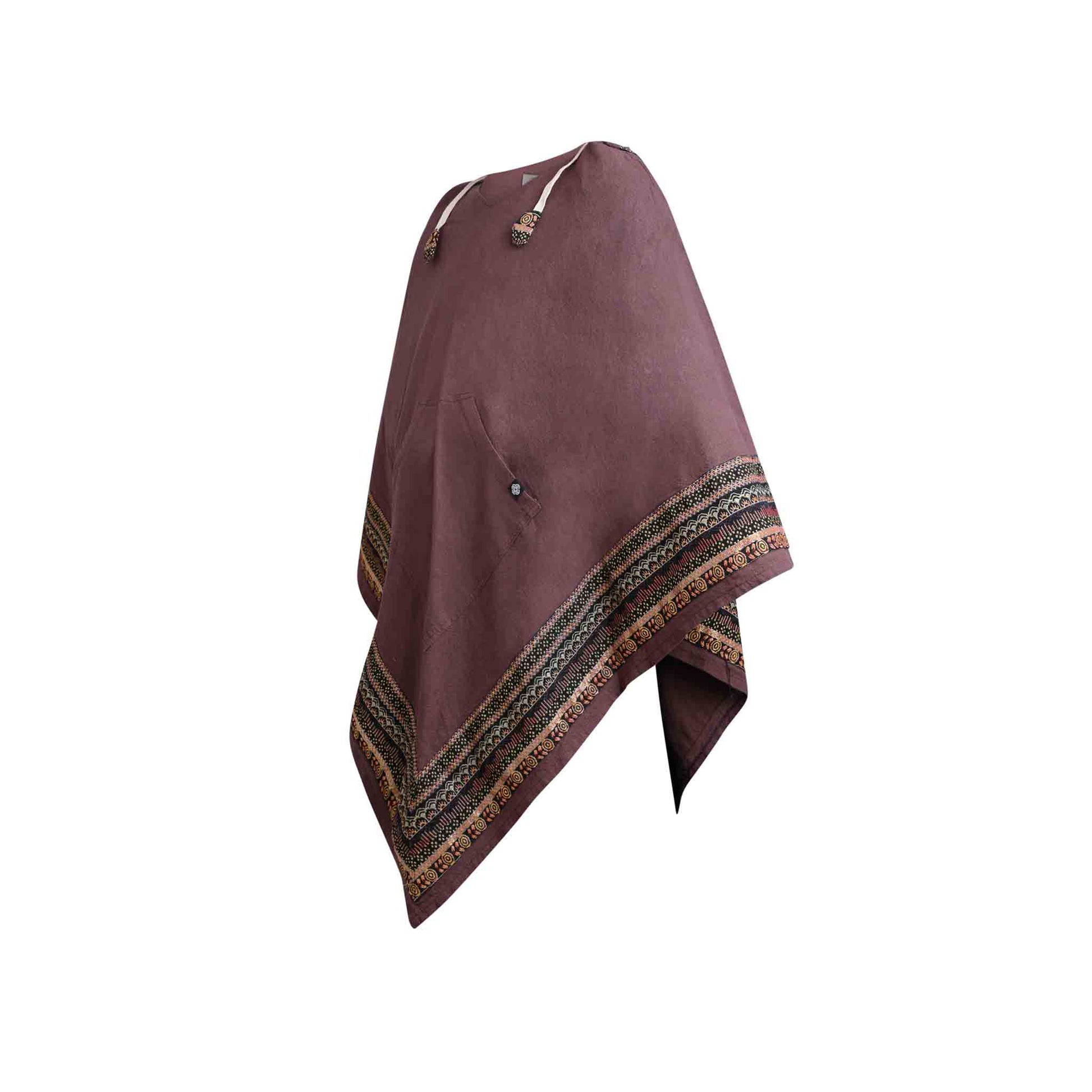 Langer Poncho Mondscheinträumer Braun