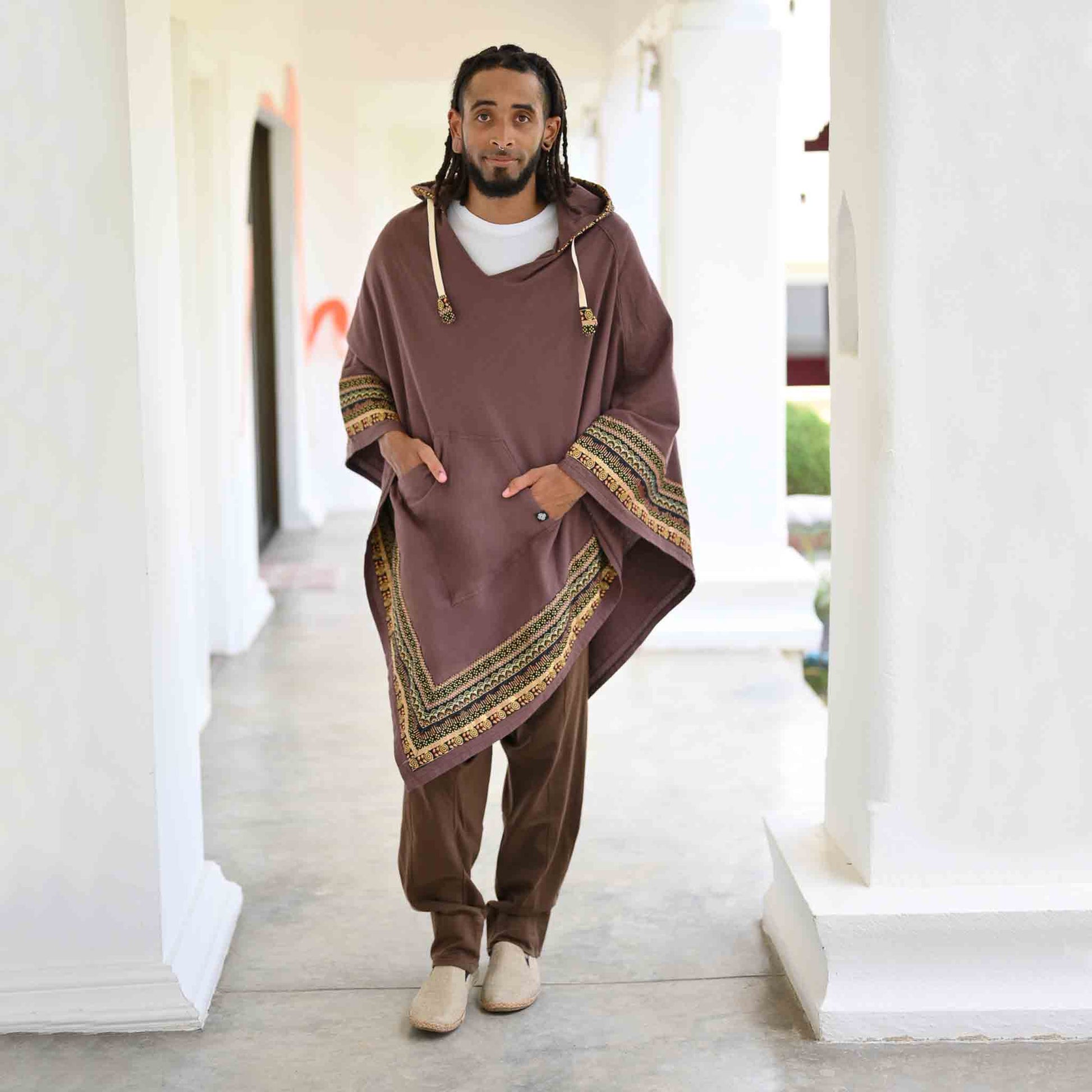 model-lxl Langer Poncho Mondscheinträumer Braun