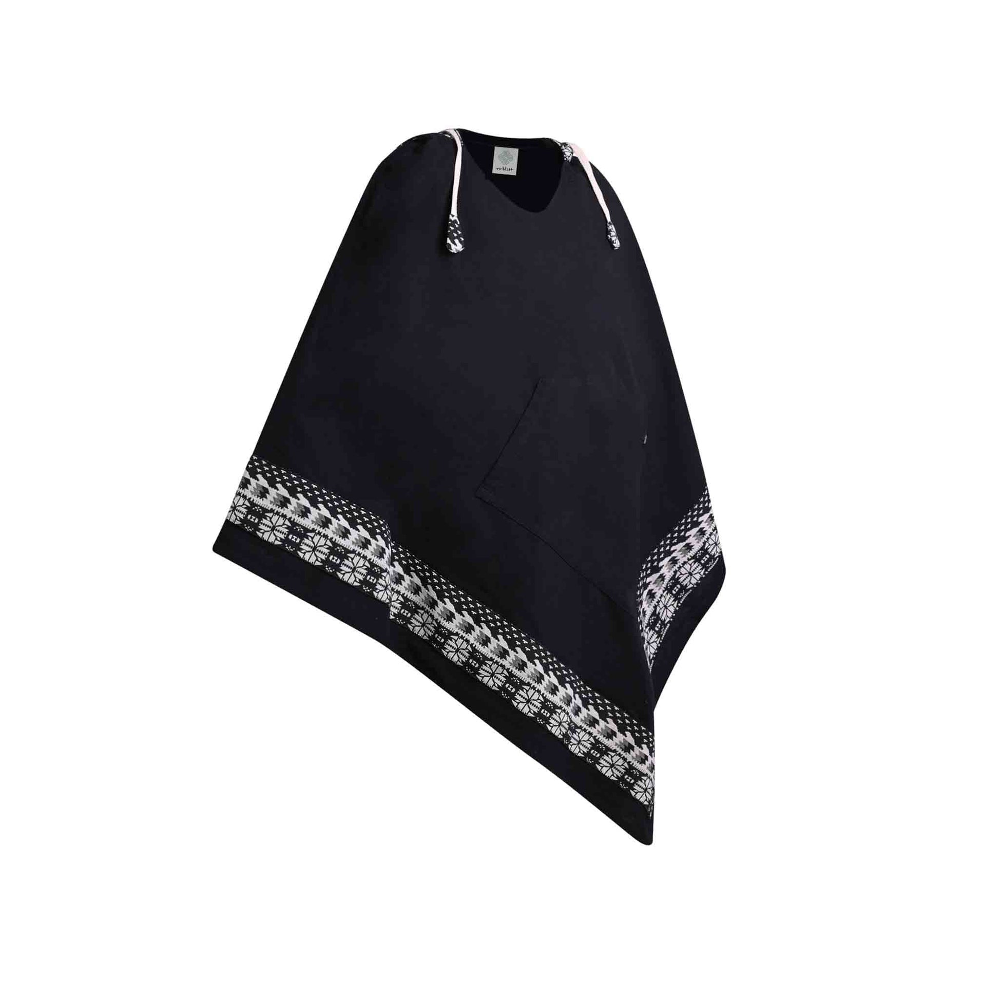 Langer Poncho Mondscheinträumer Schwarz