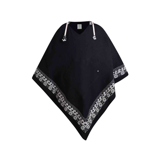 Langer Poncho Mondscheinträumer Schwarz