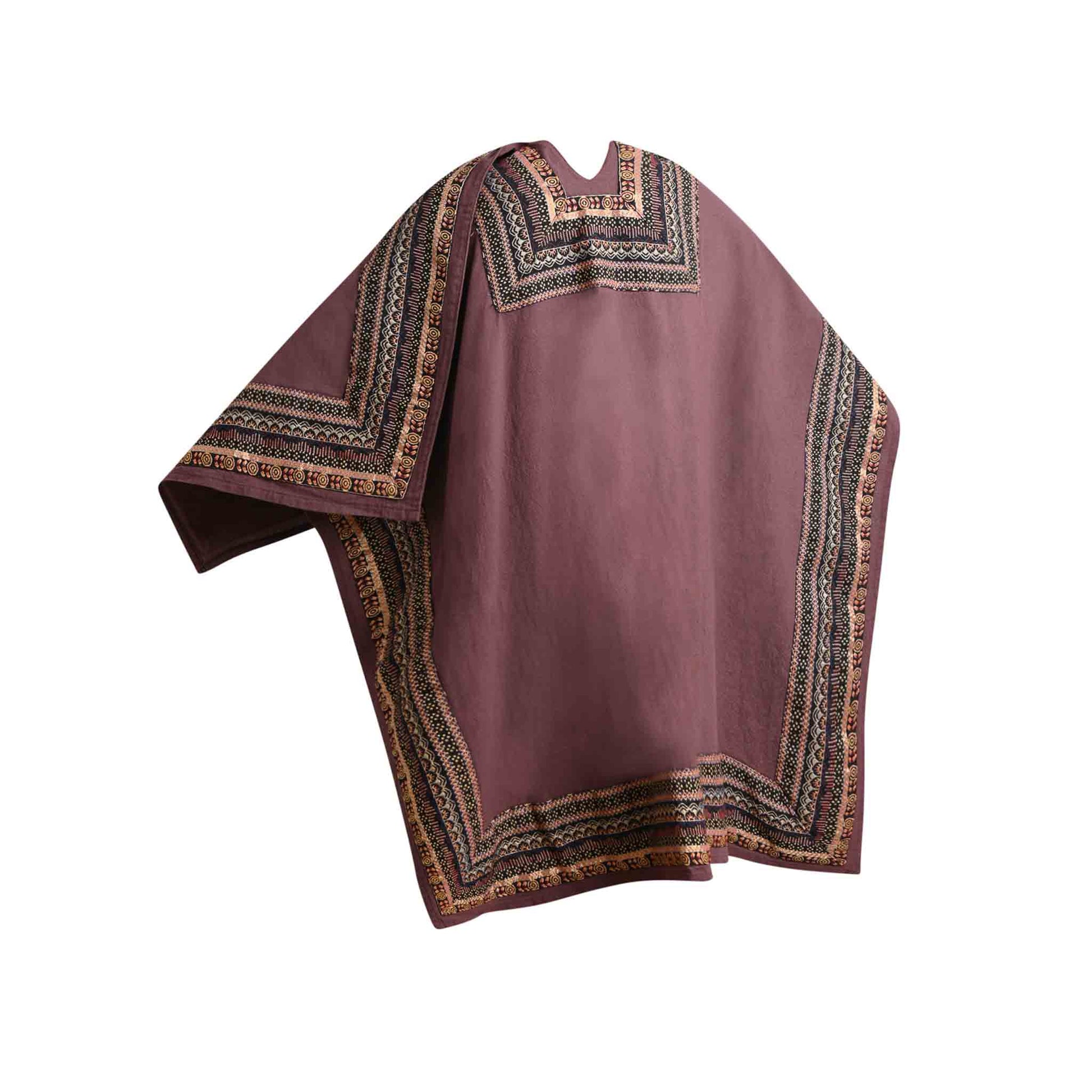 Hippie Style Poncho Schal Der Gefährte Braun