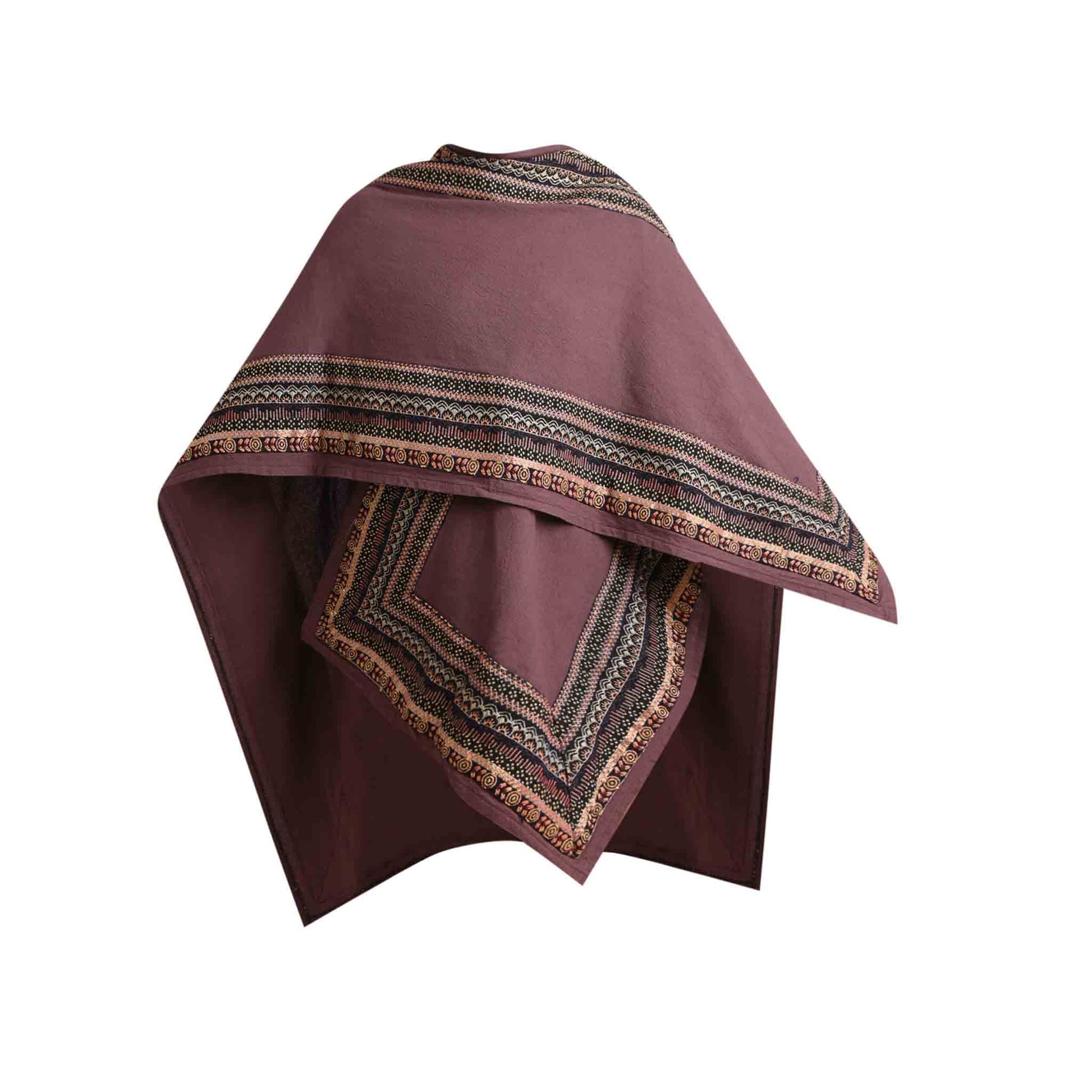Hippie Style Poncho Schal Der Gefährte Braun