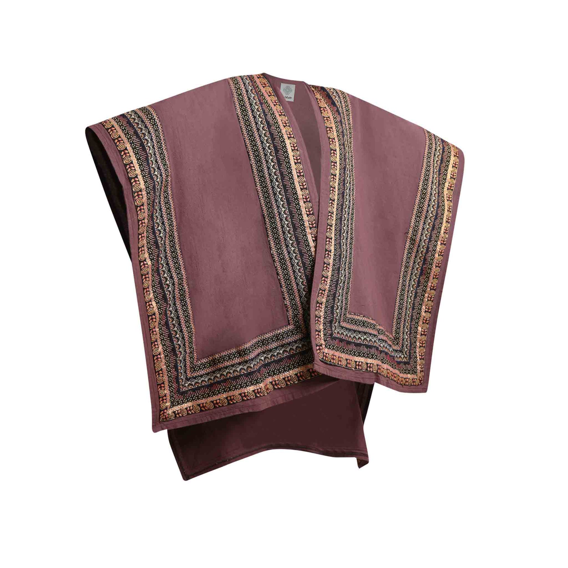 Hippie Style Poncho Schal Der Gefährte Braun