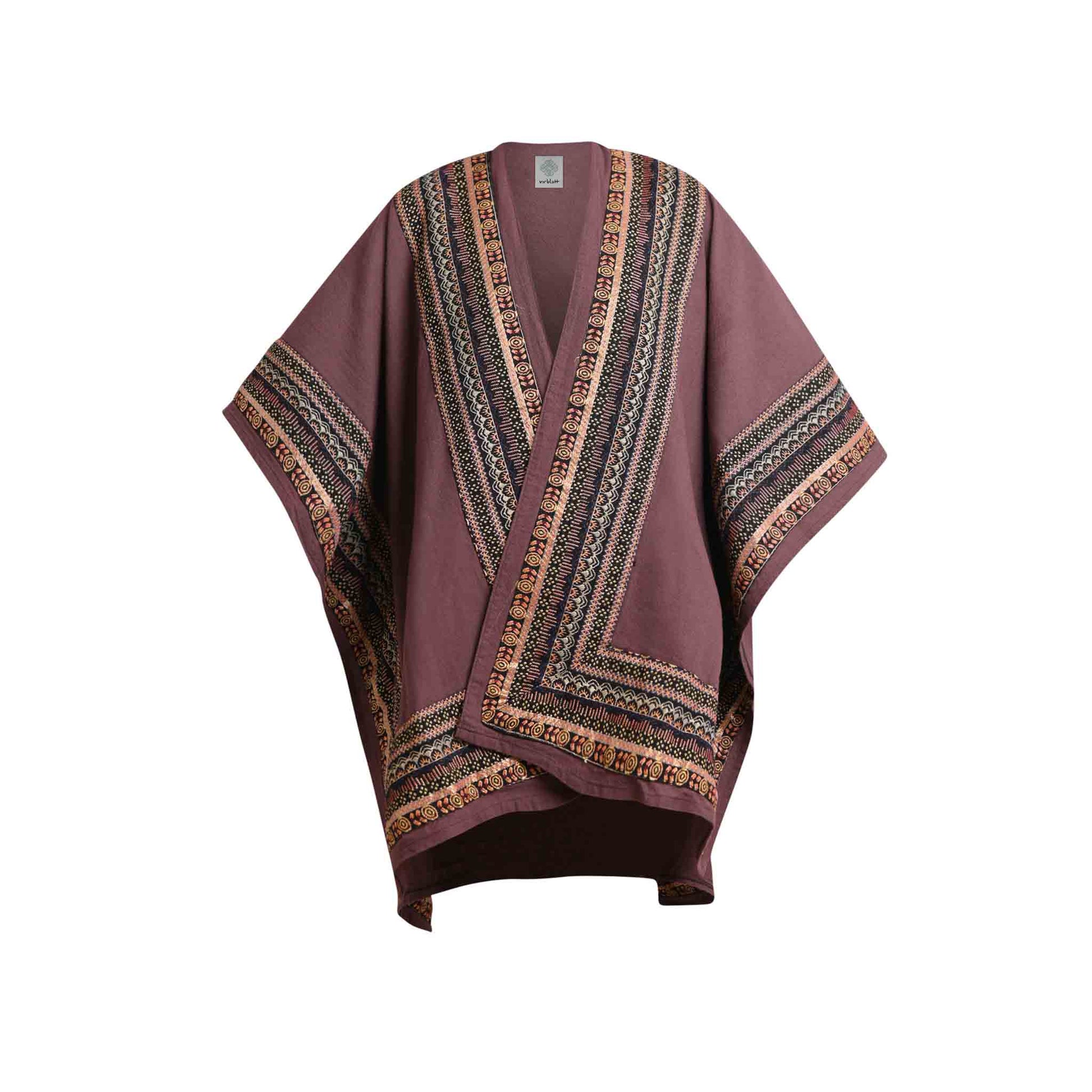 Hippie Style Poncho Schal Der Gefährte Braun