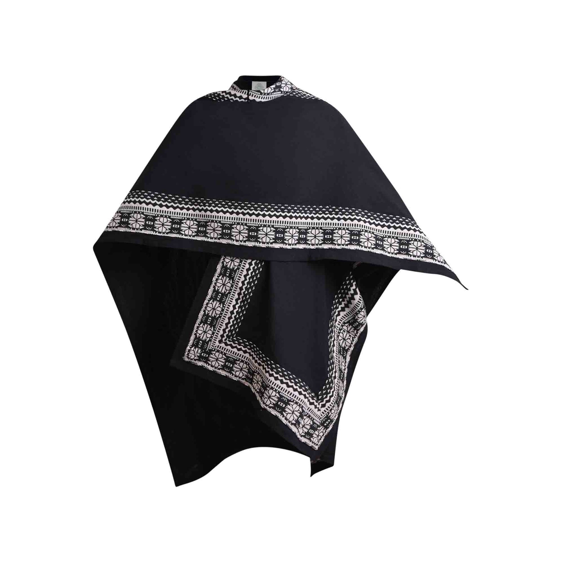 Hippie Style Poncho Schal Der Gefährte Schwarz