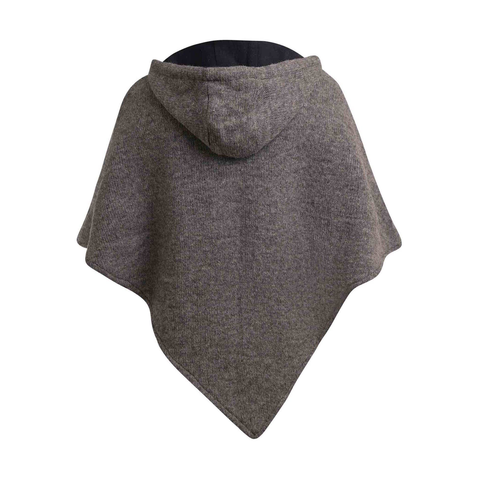 Wollponcho Herren und Damen Abajo Grau