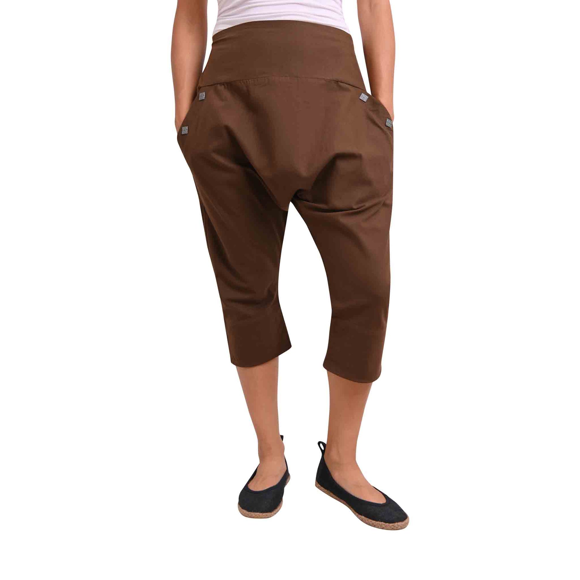 Kurze Boho Style Haremshose Auszeit Braun