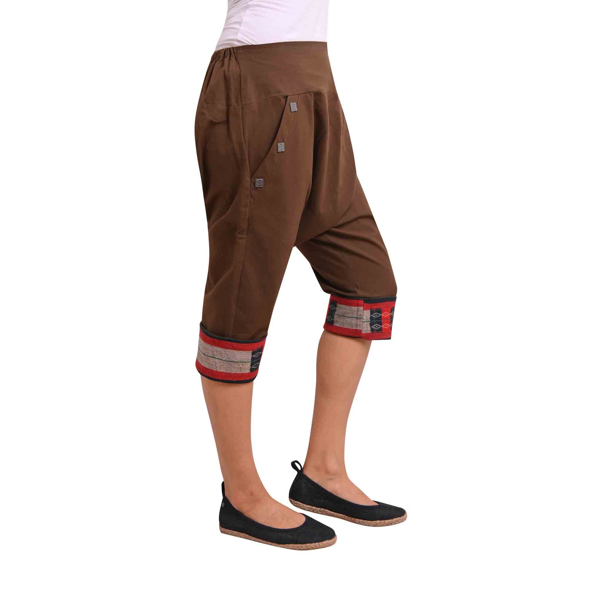 Kurze Boho Style Haremshose Auszeit Braun