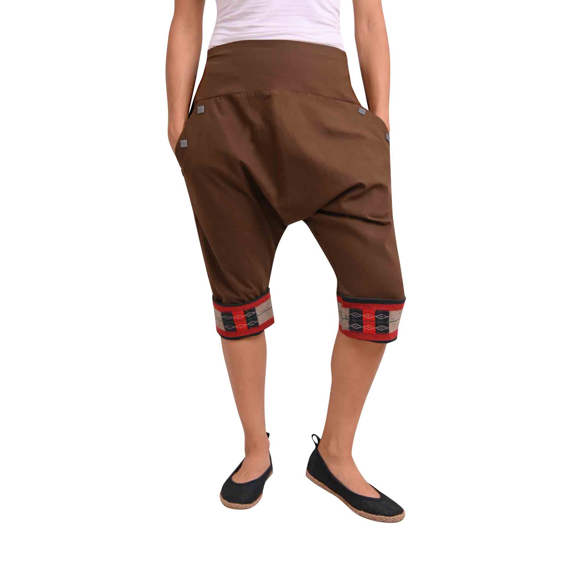 Kurze Boho Style Haremshose Auszeit Braun