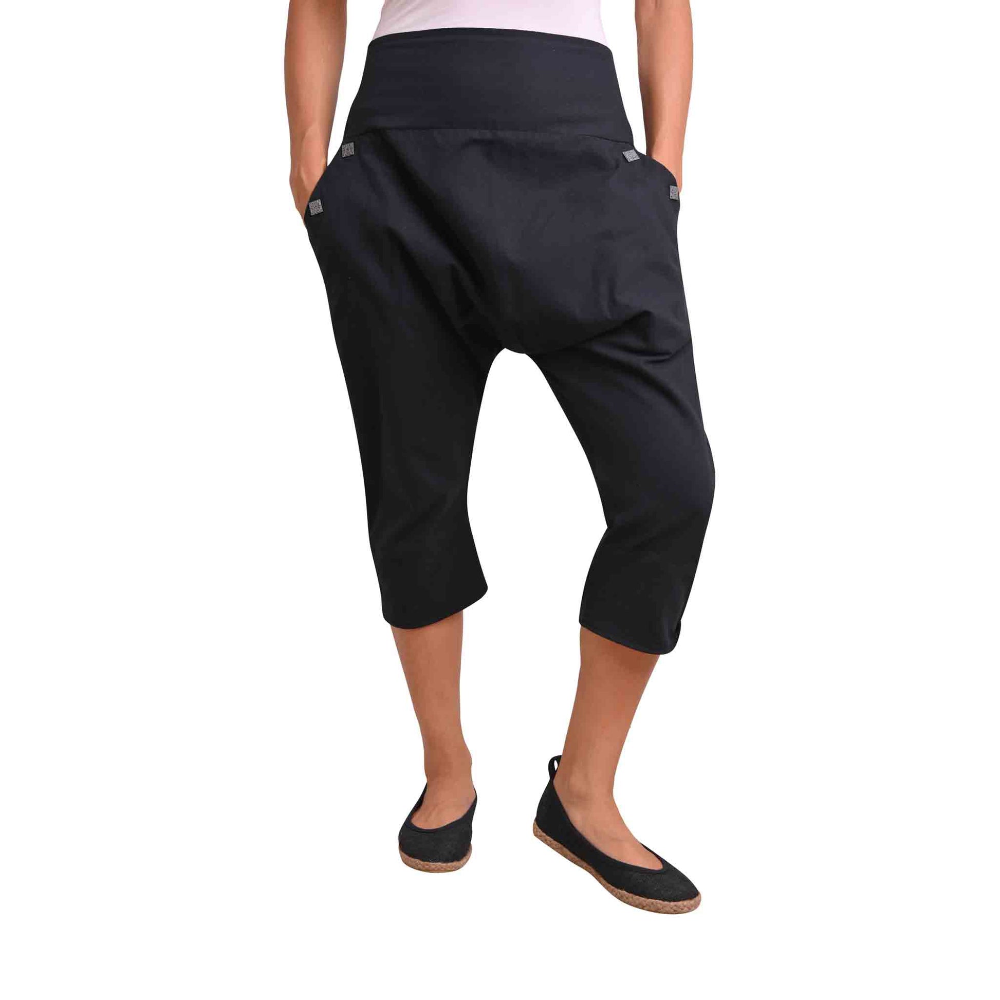Kurze Boho Style Haremshose Auszeit Schwarz