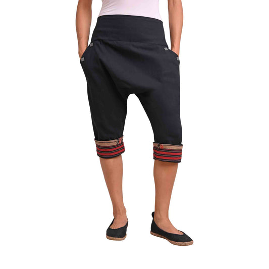 Kurze Boho Style Haremshose Auszeit Schwarz