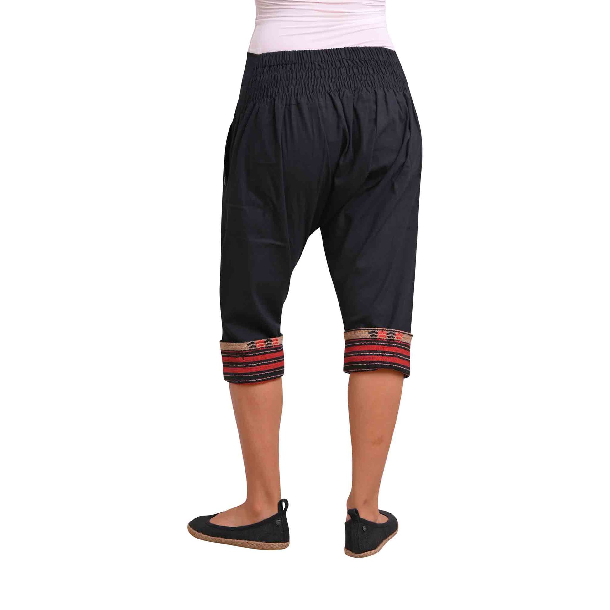 Kurze Boho Style Haremshose Auszeit Schwarz