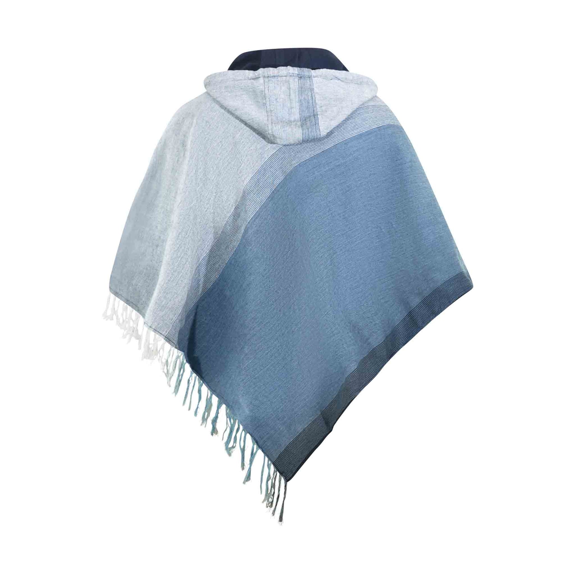 Boho Poncho Herren und Damen Wanderlust Grau