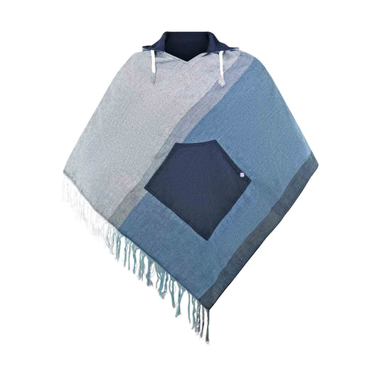 Boho Poncho Herren und Damen Wanderlust Grau