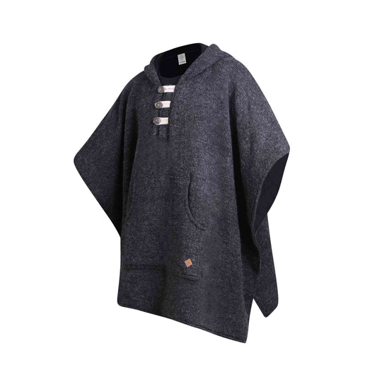 Hippie Style Wollponcho Arriba Schwarz
