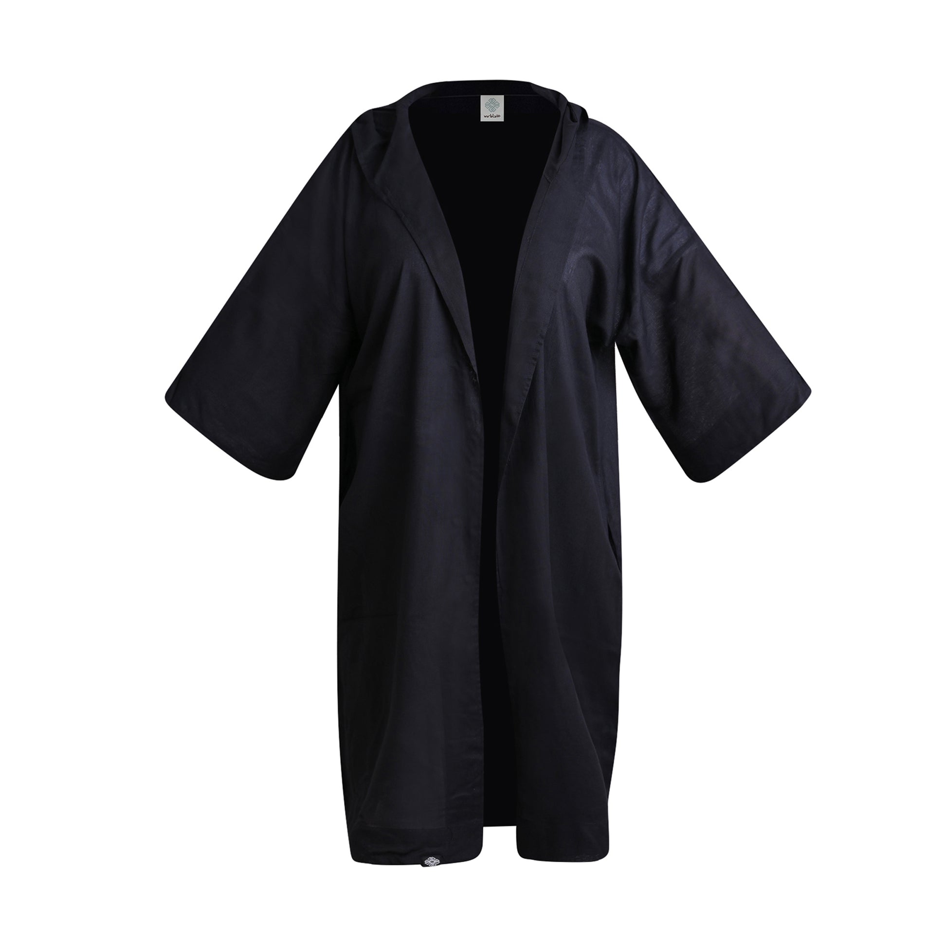 Hippie Kimono Friedensbote Boho Look Schwarz