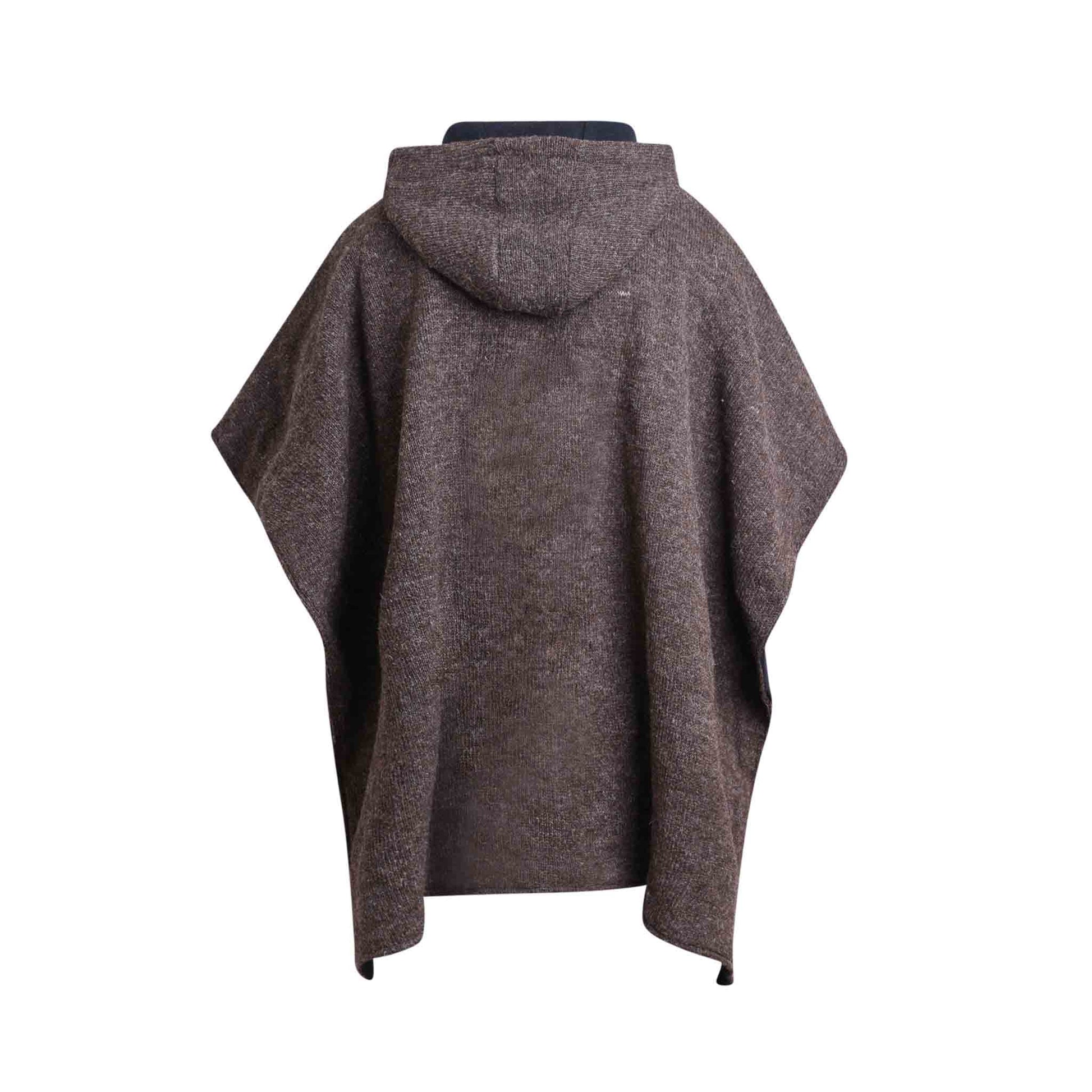 Wollponcho Herren und Damen Arriba Braun