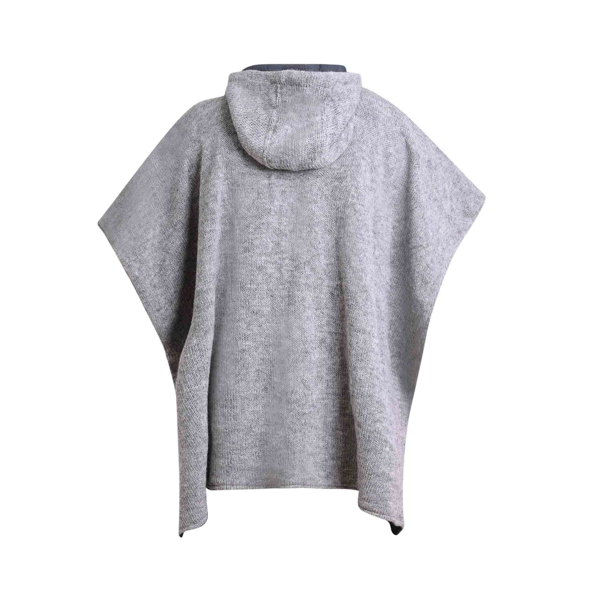 Wollponcho Damen und Herren Grau